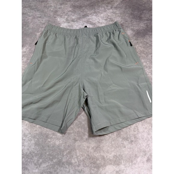 Other - Unbranded Mens Athletic Shorts Medium Gray Polyester Blend Zipper Pockets